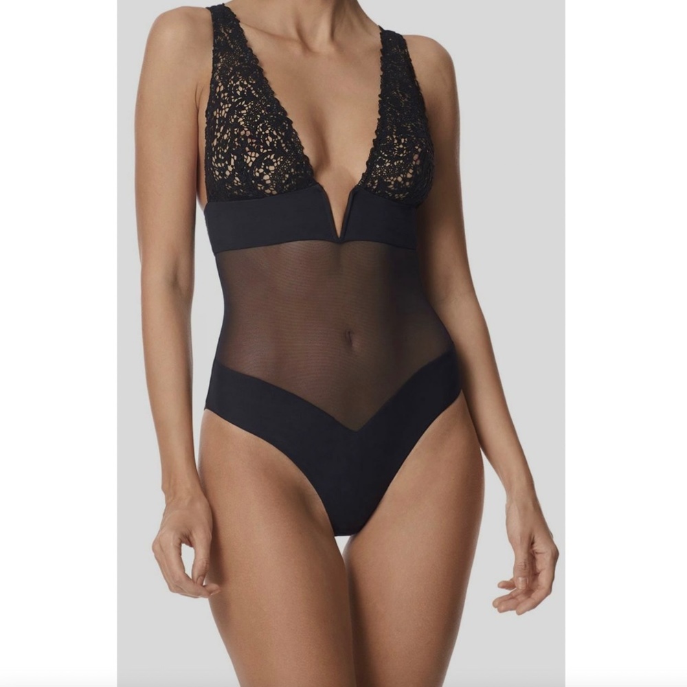 I.D. Sarrieri New York Nights Black Lace Bodysuit EUR40 / M  NWT